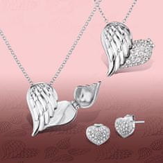 Engelsrufer Stříbrný náhrdelník Medailonek srdce s křídlem a zirkony ERN-WITHLOVE-2Z