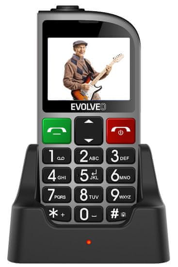 Evolveo EasyPhone FM, stříbrný