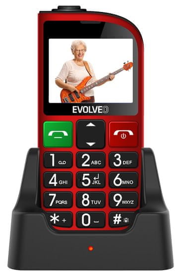 Evolveo EasyPhone FM, červený - rozbaleno