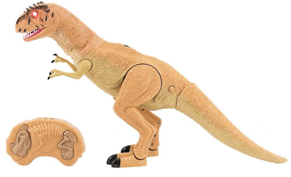 Teddies Dinosaurus chodící IC velociraptor 50 cm se zvuky a světly oranžový