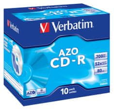 Verbatim CD-R AZO 700MB, 52×, jewel case 10 ks (43327)