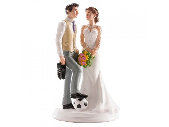 Dekora Svatební figurka na dort fotbalista 20cm