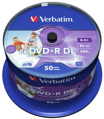  DVD+R Dual Layer Verbatim, optické disky, dlouhá životnost, vysoká kapacita