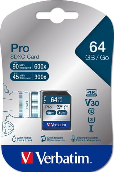 Verbatim Pro SDXC 64GB UHS-I V30 U3 (47022)