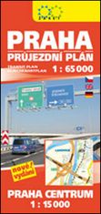 Praha průjezdní plán - 1:65 000 Praha centrum 1:15 000