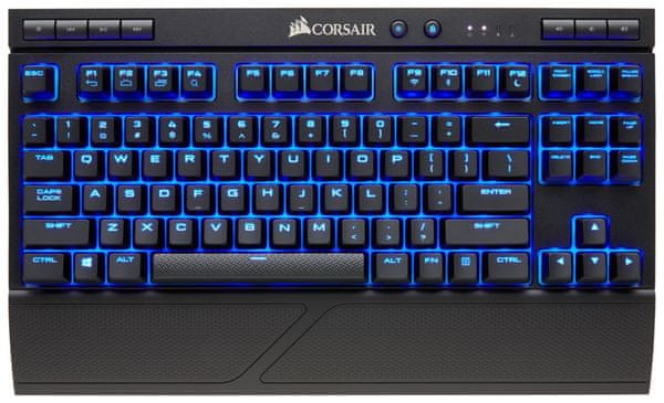 Herní mechanická klávesnice Corsair K63 Wireless, Cherry MX Red, US rychlá odezva anti-ghosting multi-key rollover podsvícení ergonomická software na herní makra