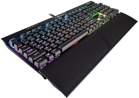 Herní mechanická klávesnice Corsair K70 RGB MK.2, Cherry MX Red, US, anti-ghosting, full-key rollover, multimediální klávesy