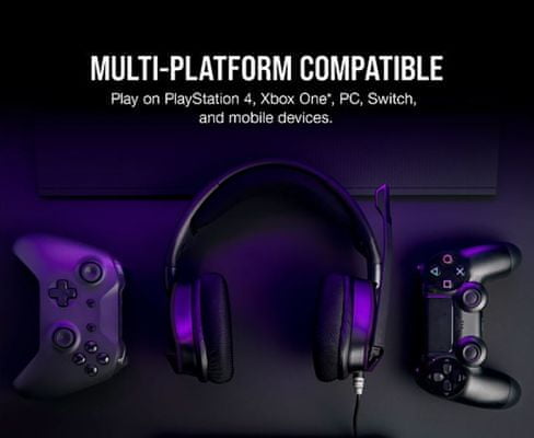 Corsair Void Elite Surround fejhallgató, fekete (CA-9011205-EU), 7.1 virtuális térhatású hang, 50 mm inverterek, headset, PS4, PC, XBOXONE, Switch, hosszú élettartam