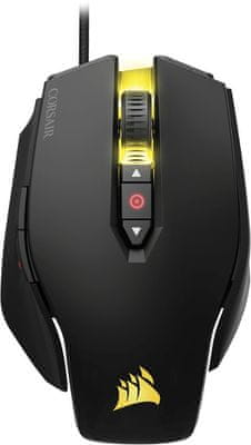 Herní myš Corsair M65 RGB Pro, černá (CH-9300011-EU), RGB, 12 000 dpi, 8 tlačítek, hliník, ergonomie, pravoruká, USB