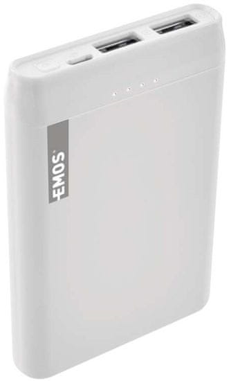 Emos Powerbanka Alpha 5, 5 000 mAh + kabel USB-C 1613052101, bílá