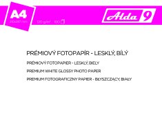 Alda9 Fotopapír A4 120 g/m2, premium lesklý, bílý, 100 listů