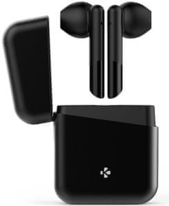 půvabná Bluetooth 5.0 bezdrátová sluchátka mykronoz zebuds premium dosah 10 m čistý zvuk ipx4 voděodolná hlasové ovládání handsfree hd mikrofon eliminace ruchů 4h výdrž nabíjecí pouzdro pro 4 plná nabití pohodlná ergonomický design