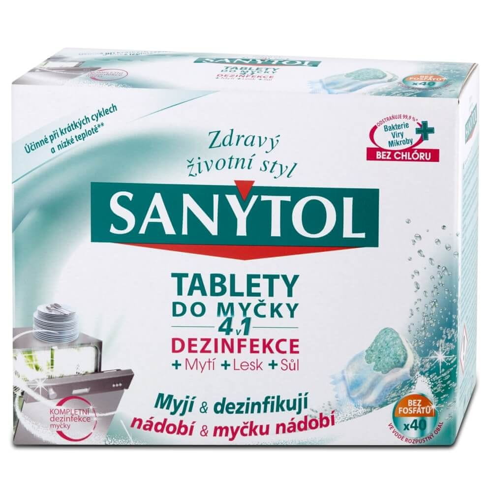 تمويه إهانة شعر  SANYTOL Tablety do myčky 4v1 40 ks | MALL.CZ