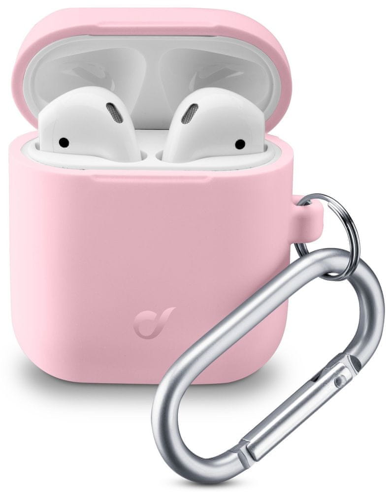 CellularLine Ochranný kryt s karabinou Bounce pro Apple AirPods 1 & 2 BOUNCEAIRPODSP, růžový - rozbaleno