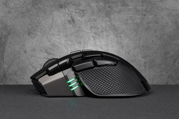 Herní myš Corsair Ironclaw RGB Wireless, bezdrátová, vysoká citlivost, optický senzor, barevné LED podsvícení, makra, programovatelná tlačítka