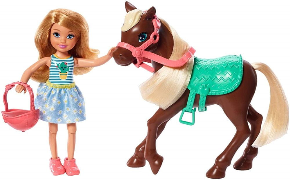 Mattel Barbie Chelsea a poník tmavě hnědý