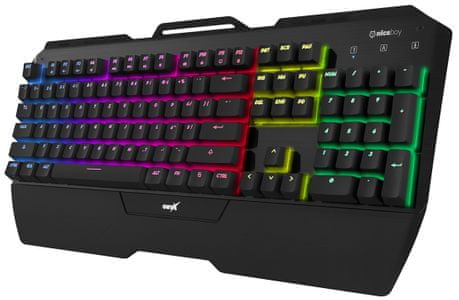 Niceboy Oryx K600 mechanická herní klávesnice RGB podsvícení drátová kovová konstrukce membrána odlnost proti nečistotám