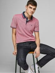 Jack&Jones Pánské polo triko JJEPAULOS Slim Fit 12136668 Rio Red (Velikost M)