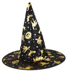 Dětský klobouk čarodějnice - čaroděj - HALLOWEEN - 27 cm