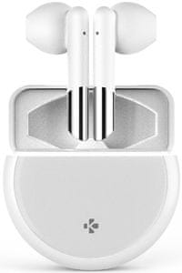 půvabná Bluetooth 5.0 bezdrátová sluchátka mykronoz zebuds pro dosah 10 m čistý zvuk ipx4 voděodolná hlasové ovládání handsfree hd mikrofon eliminace ruchů 4h výdrž nabíjecí pouzdro pro 4 plná nabití pohodlná ergonomický design