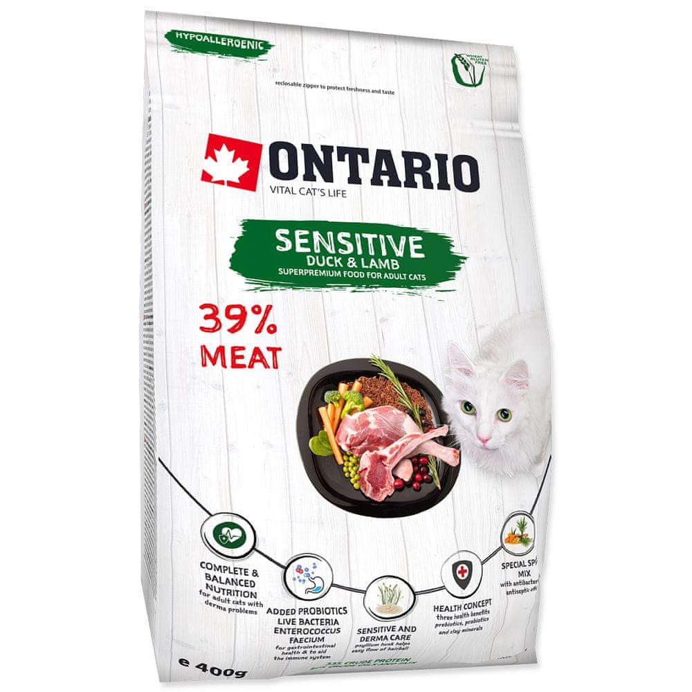 Ontario Cat Sensitive/Derma 0,4 kg