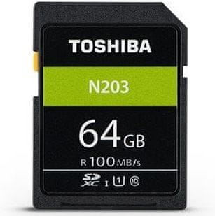 Levně TOSHIBA SDXC 64GB N203 UHS-I, U1, 100MB/s, Class 10 (THN-N203N0640E4)