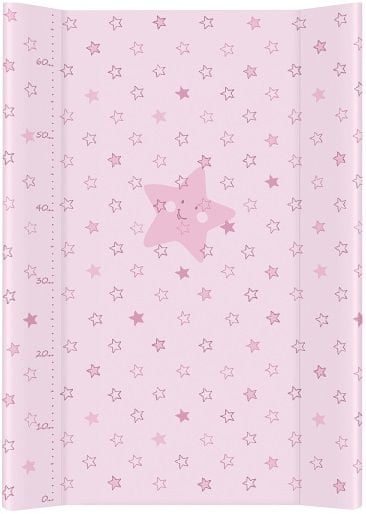 Levně Ceba Baby Přebalovací podložka měkká 70 cm profilovaná - Hvězdy růžová