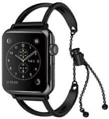 4wrist Nastavitelný ocelový tah pro Apple Watch - Černý 38/40/41 mm