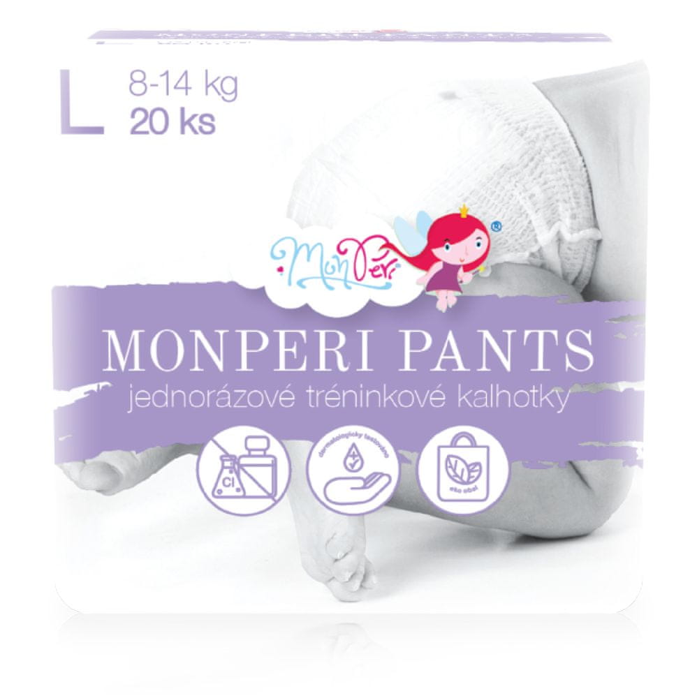 Levně MonPeri jednorázové kalhotky L (8-14kg) 20ks