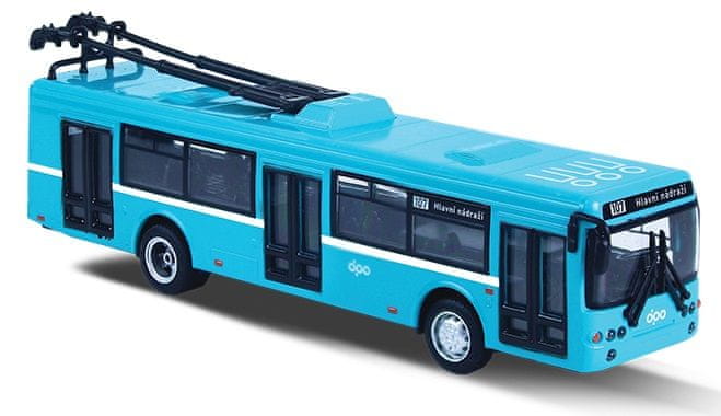 Levně Rappa Kovový trolejbus DPO Ostrava modrý, 16 cm