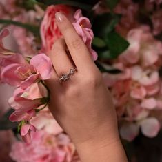 Hot Diamonds Stříbrný květinový prsten Forget me not DR214 (Obvod 51 mm)