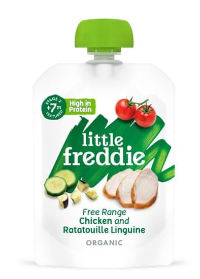 Little Freddie Linguine s kuřecím masem z volného chovu a ratatouille 6 x 130g