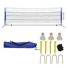 Vidaxl Sada badmintonové sítě a košíčků, 500x155 cm