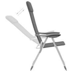 Greatstore Skládací kempingové židle 4 ks šedé hliníkové