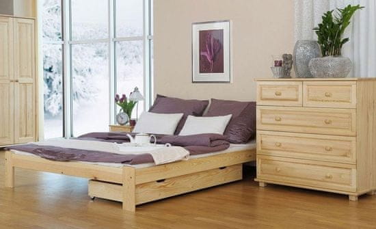 Importworld Dřevěná postel Libuše 120x200 + rošt ZDARMA - Borovice