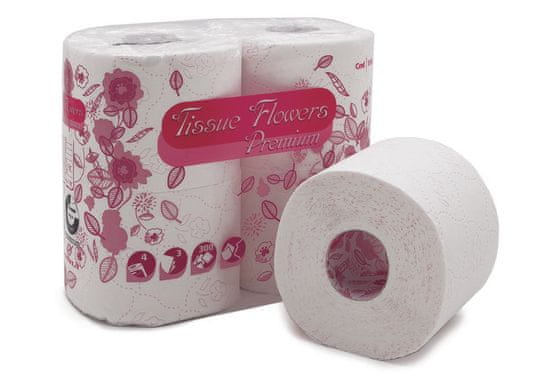 Celtex Toaletní papír Flowers Premium 3vrstvy, 300 útržků, parfémovaný, 4x4ks - 11300