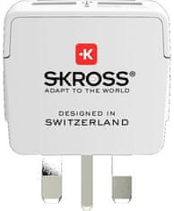 Skross Cestovní adaptér UK USB pro použití ve Velké Británii, 2× USB 2400 mA PA28USB