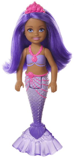 Mattel Barbie Chelsea mořská panna fialové vlasy
