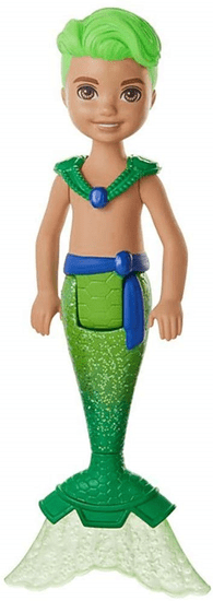 Mattel Barbie Chelsea mořská panna kluk zelené vlasy
