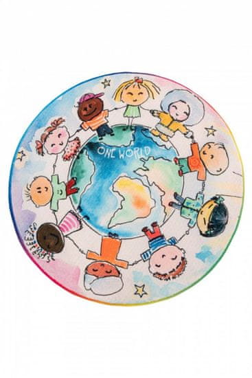 Obsession Dětský kusový koberec Juno 477 World Map kruh