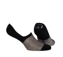 Gemini Vzorované dámské ponožky "mokasínky" s polyamidem BRIGHT + SILIKON černá 33-35