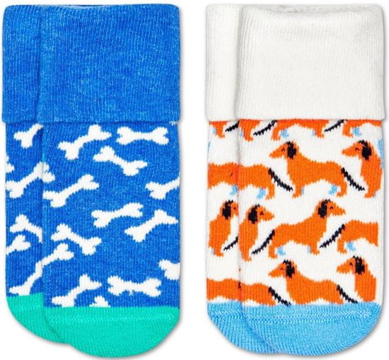 Happy Socks chlapecké ponožky 2-Pack Dog Terry Socks 0-6 měsíců