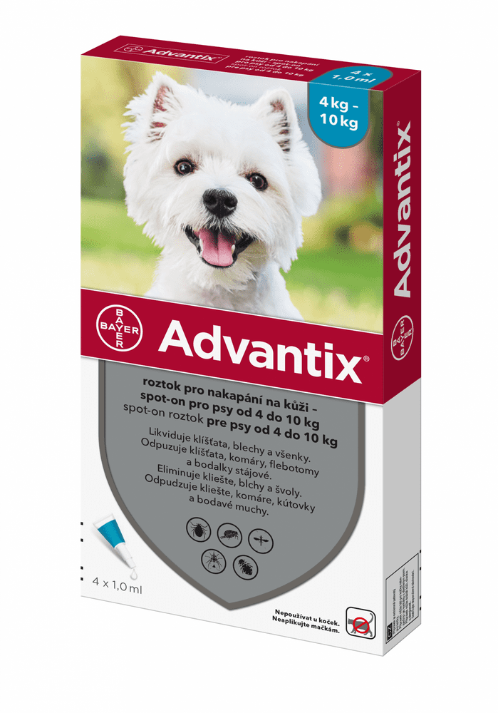 Levně Bayer Advantix pro psy spot-on pes 4-10kg 1x1 ml