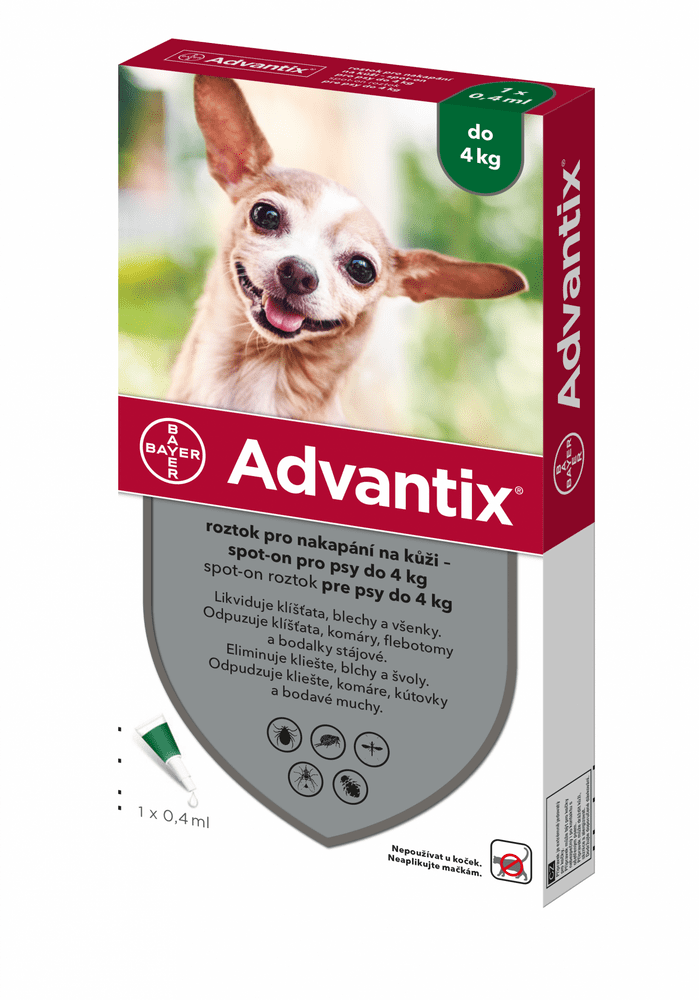 Levně Bayer Advantix pro psy spot-on do 4 kg 1x0,4 ml