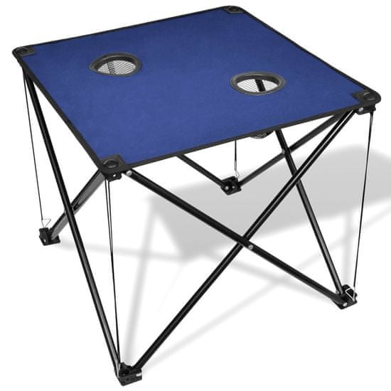 Vidaxl Skládací kempingový stůl modrý