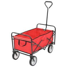 Greatstore Skládací ruční vozík červený ocelový
