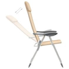 shumee Skládací kempingové židle 4 ks krémové hliníkové