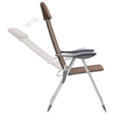 shumee Skládací kempingové židle 2 ks hnědé hliníkové