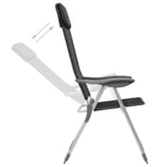 Greatstore Skládací kempingové židle z hliníku 4 ks černé