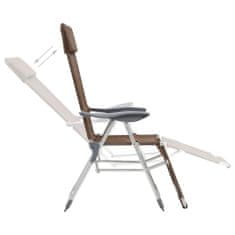 Greatstore Skládací kempingové židle 2 ks s podnožkou taupe hliníkové